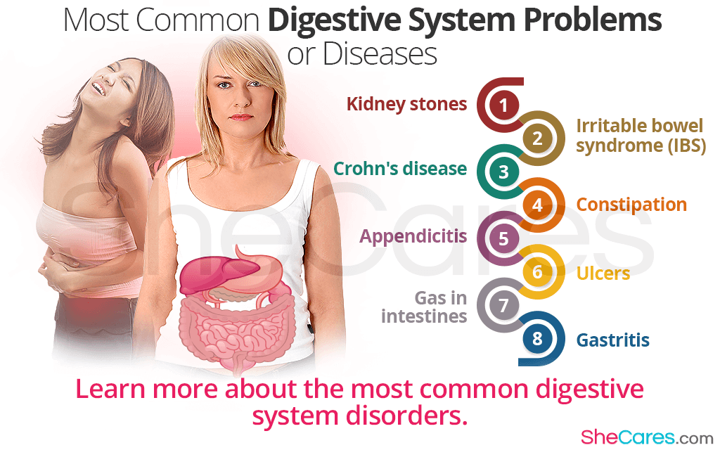 Most Common Digestive System Problems or Diseases