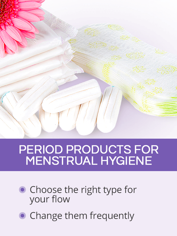 Period products for menstrual hygiene