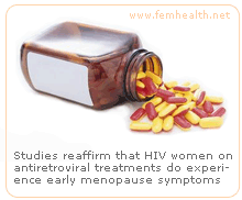 HIV drugs early menopause