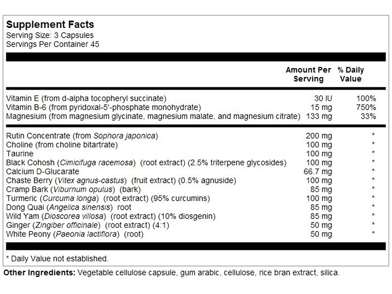 Nutra BioGenesis Biofem PMS Ingredients