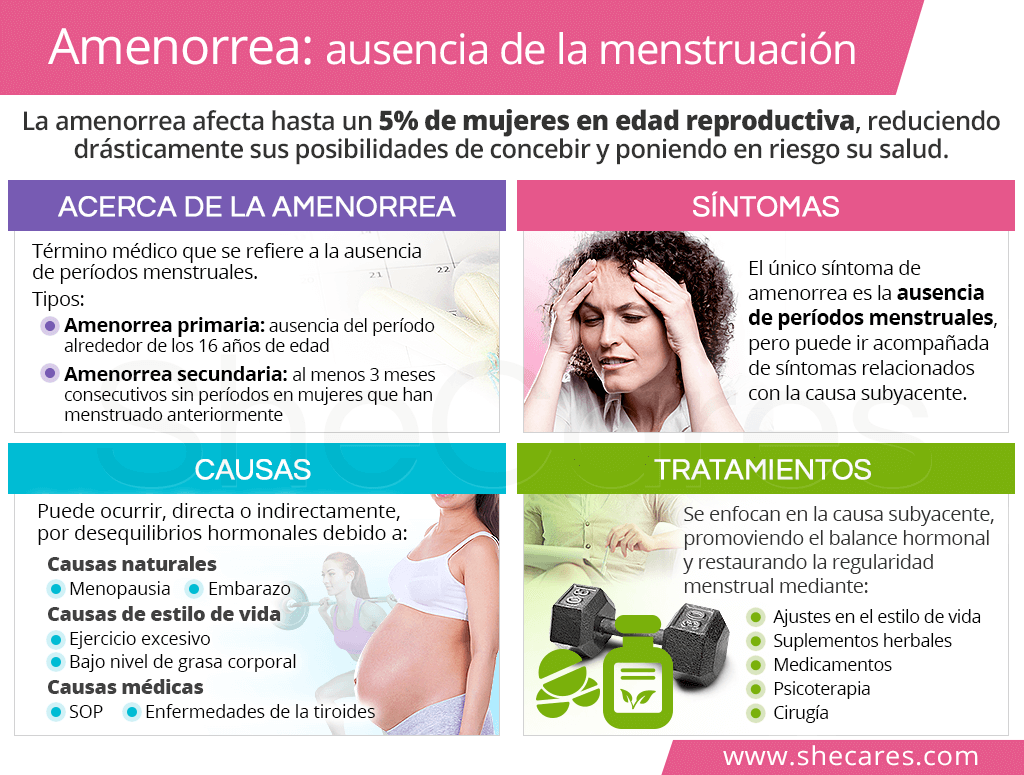 Amenorrea: ausencia de la menstruación