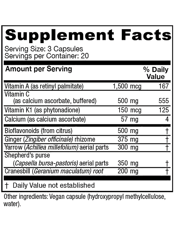 Vitanica Slow Flow Ingredients