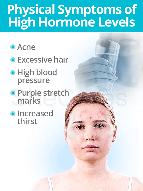 Physical symptoms of high hormones levels