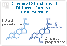 Progesterone difference in chemical structure.