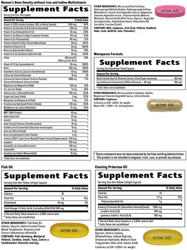 GNC Women's Ultra Mega Menopause Ingredients